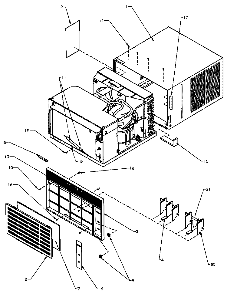 FRONT ASSY & MISCELLANEOUS OC PARTS Diagram and Parts List for 12C3HEW P1177814R Amana Air Conditioner