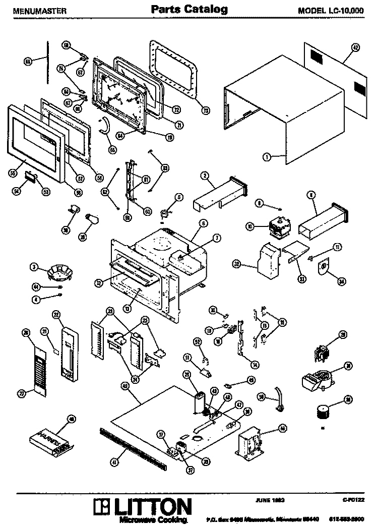 Page 1 Diagram and Parts List for LC-10000  Amana Microwave