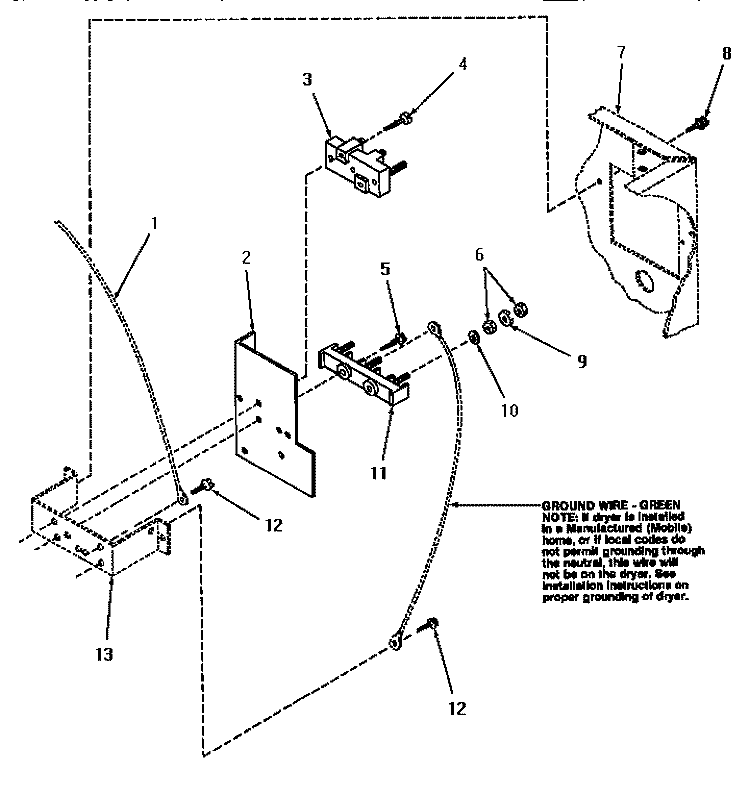 TERMINAL BLOCK Diagram and Parts List for HE4203  Speed Queen Dryer
