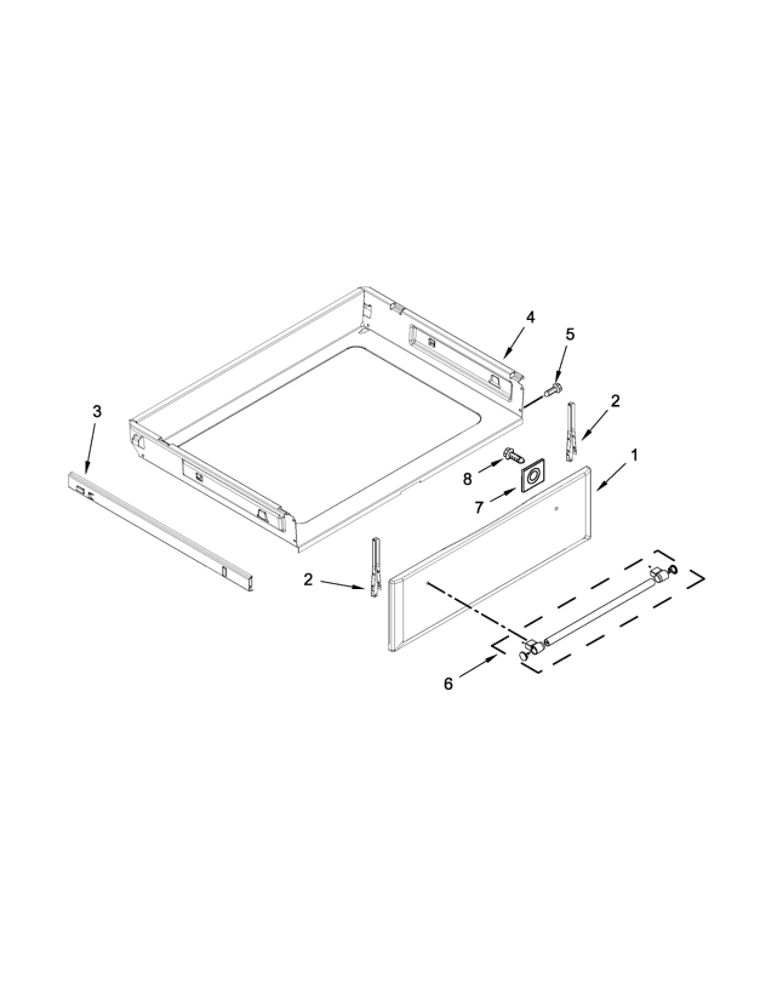 Drawer Parts Diagram and Parts List for MGR8800DS1  Maytag Range