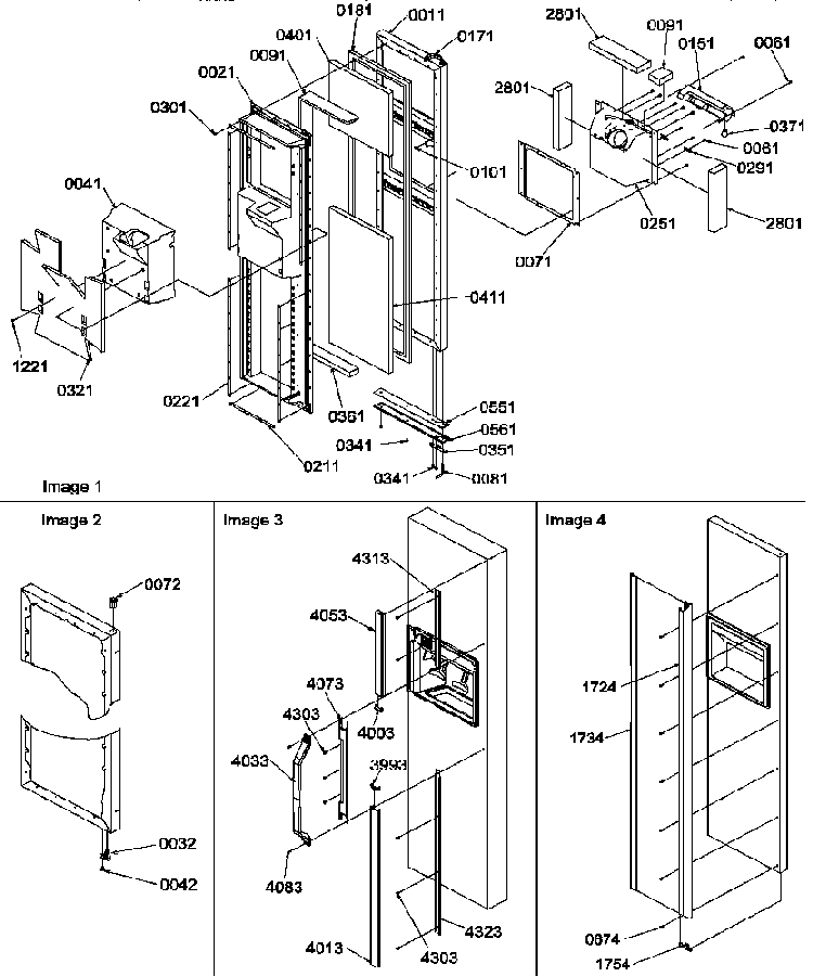 Freezer Door Diagram and Parts List for SRD25TPSE-P1190310WE  Amana Refrigerator