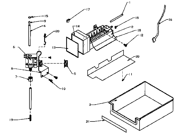 ADD - ON ICE MAKER ASSY Diagram and Parts List for IC3Q P1110702W Amana Ice Maker