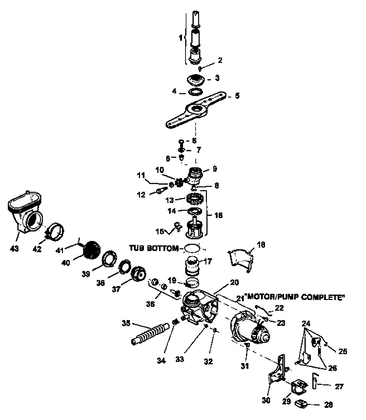WATER DISTRIBUTION COMPONENTS Diagram and Parts List for MDU500CBB P1188302W Maytag Dishwasher