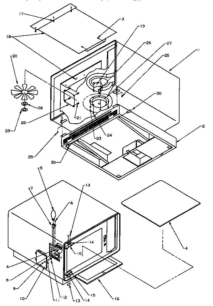 CAVITY ASSY Diagram and Parts List for FS11EVP P1186001M Menumaster Microwave