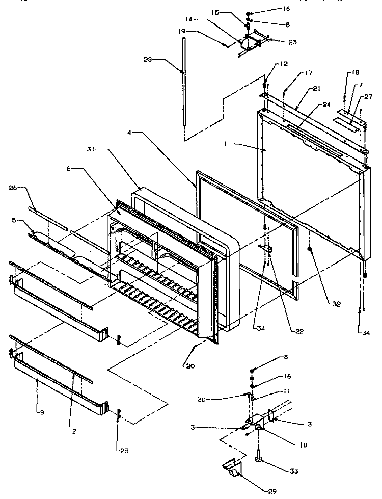 FZ DOOR Diagram and Parts List for BX22A5L P1182302W L Amana Refrigerator