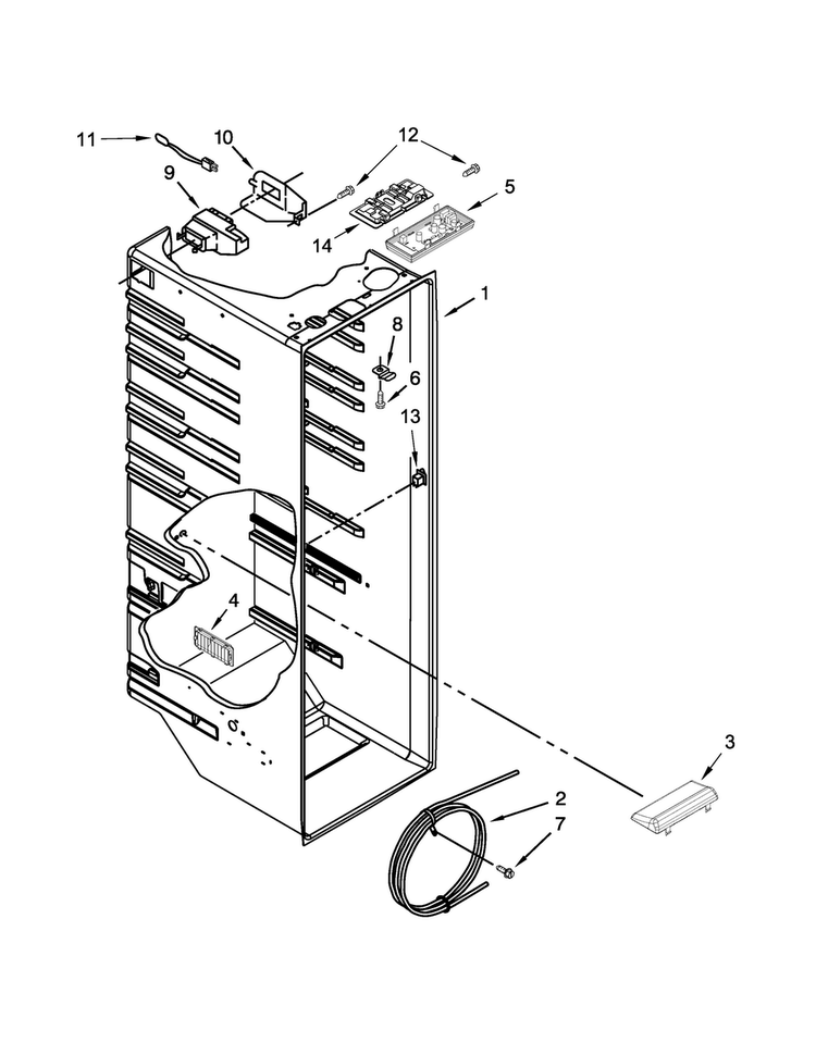 Refrigerator Liner Parts Diagram and Parts List for MSF25D4MDH02  Maytag Refrigerator