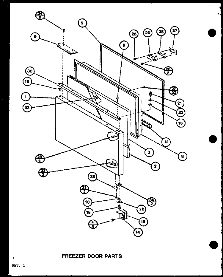 FZ DOOR PARTS Diagram and Parts List for BX20K P7812512W W Amana Refrigerator