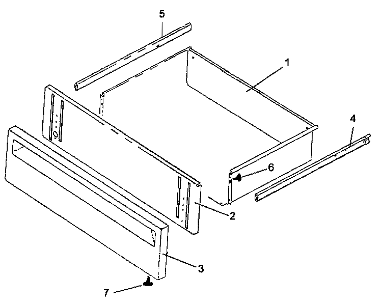 STORAGE DRAWER ASSY Diagram and Parts List for ARR624W P1142625N W Amana Range