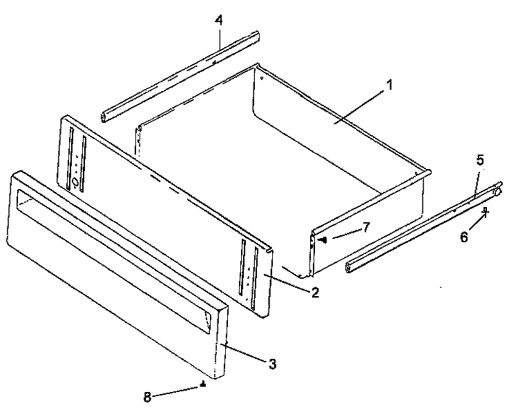 STORAGE DRAWER ASSY Diagram and Parts List for ARH667E P1142632N Amana Range