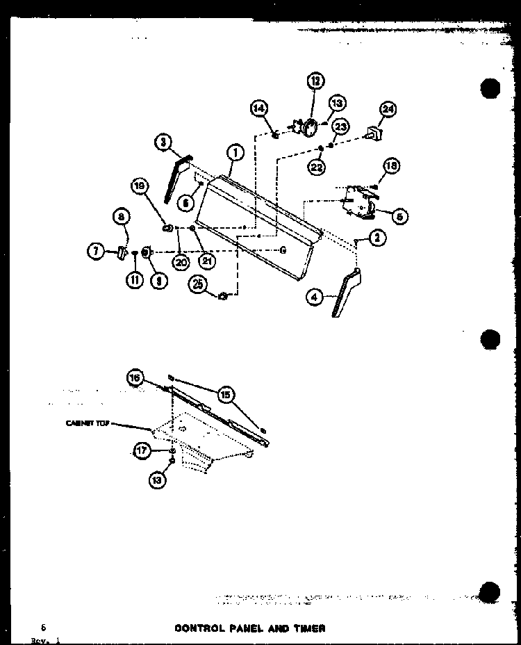 Control Panel And Timer Diagram and Parts List for TAA400 P77040-2W Amana Washer