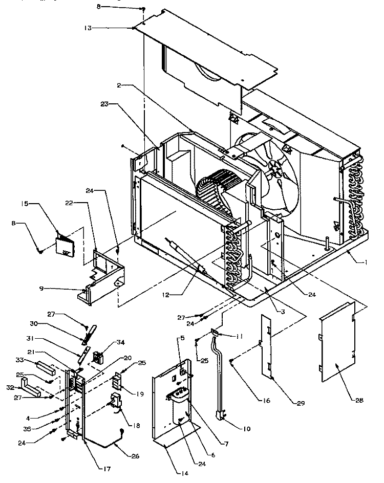 MISCELLANEOUS CHASSIS ASSY PARTS Diagram and Parts List for 18C3EW P1178002R Amana Air Conditioner