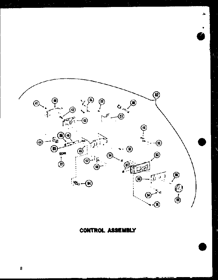 Control Assembly Diagram and Parts List for RC10A-DD P72091-3M Amana Microwave
