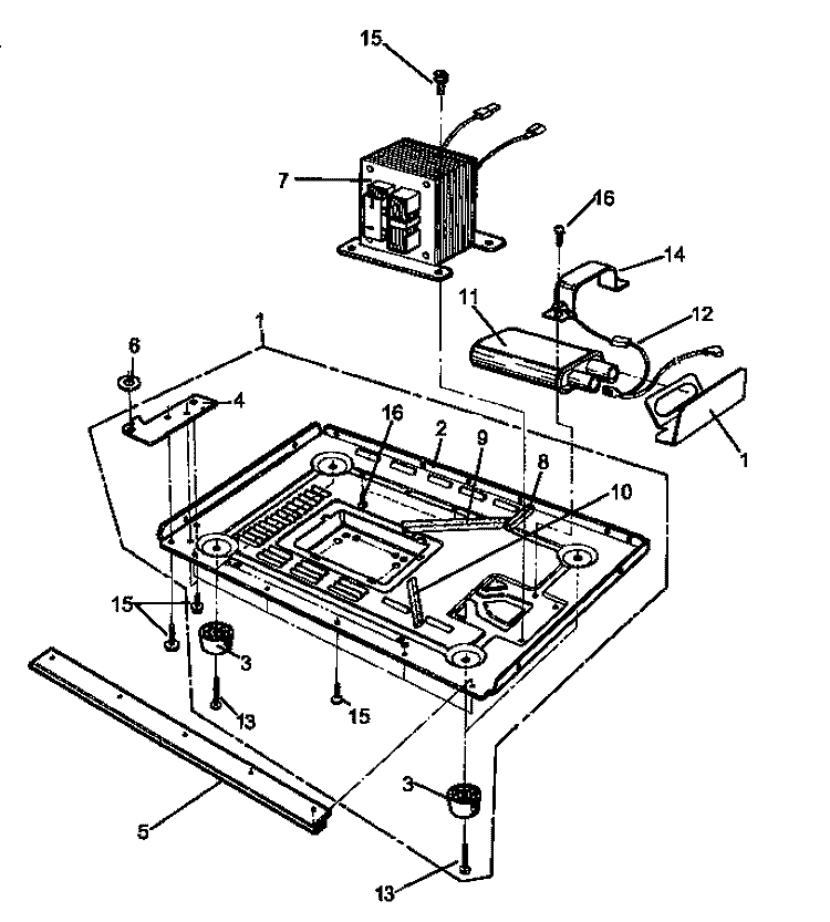 BASEPAN ASSY Diagram and Parts List for RMC800E P1180501M Amana Microwave