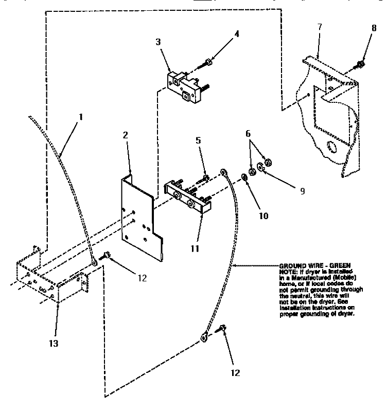 TERMINAL BLOCK Diagram and Parts List for HG6494  Speed Queen Dryer