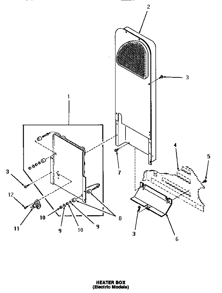 HEATER BOX Diagram and Parts List for HE2030  Speed Queen Dryer