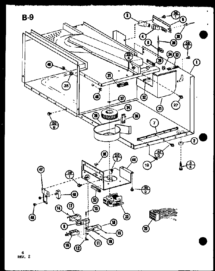 Section 6 Diagram and Parts List for CRRL-9TC P75533-5M Amana Microwave