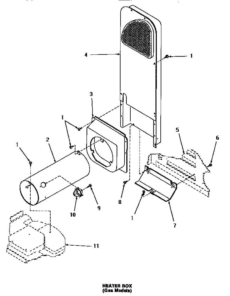 HEATER BOX Diagram and Parts List for HG4080  Speed Queen Dryer