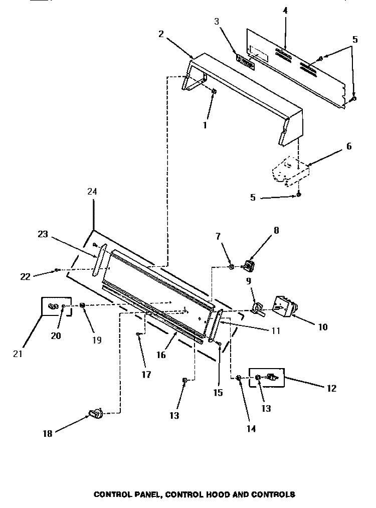CONTROL PANEL, CONTROL HOOD & CONTROLS Diagram and Parts List for HG2980  Speed Queen Dryer