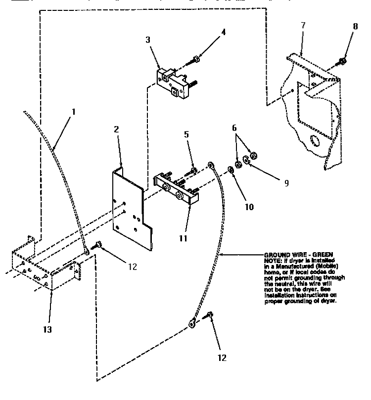 TERMINAL BLOCK Diagram and Parts List for HG2980  Speed Queen Dryer