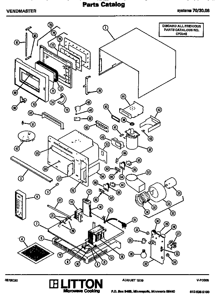 Page 1 Diagram and Parts List for 70/3008  Litton Microwave