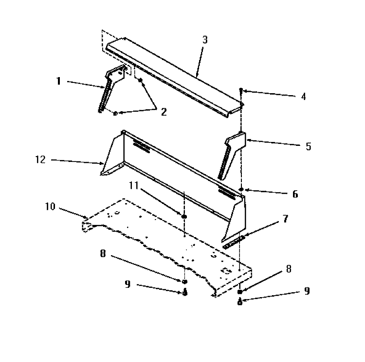 CONTROL HOOD Diagram and Parts List for DE9021  Speed Queen Dryer