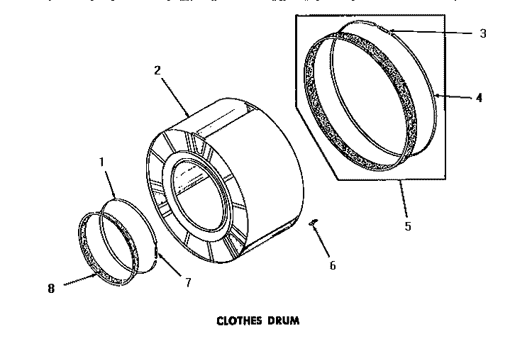 CLOTHES DRUM Diagram and Parts List for DE9021  Speed Queen Dryer
