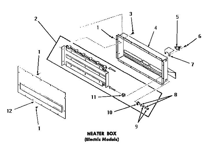 HEATER BOX Diagram and Parts List for DE9021  Speed Queen Dryer