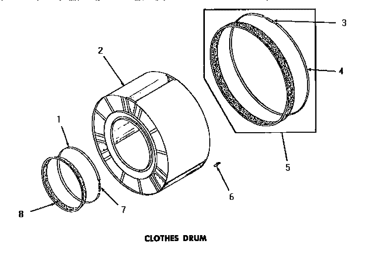 CLOTHES DRUM Diagram and Parts List for DE3231  Speed Queen Dryer