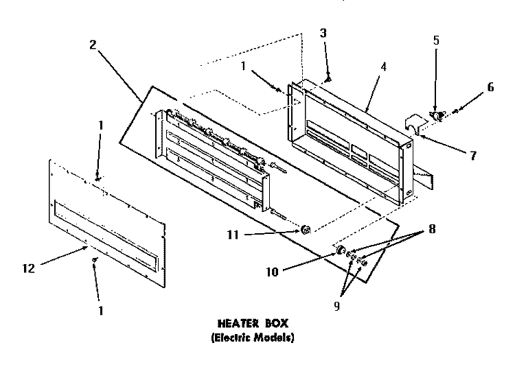 HEATER BOX Diagram and Parts List for DE3231  Speed Queen Dryer