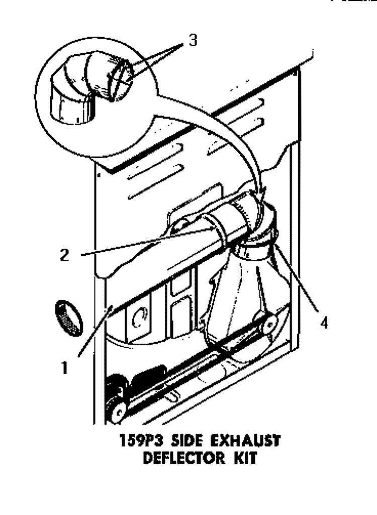 159P3 SIDE EXHAUST DEFLECTOR KIT Diagram and Parts List for DE3231  Speed Queen Dryer