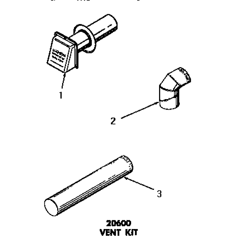 20600 VENT KIT Diagram and Parts List for DE3231  Speed Queen Dryer
