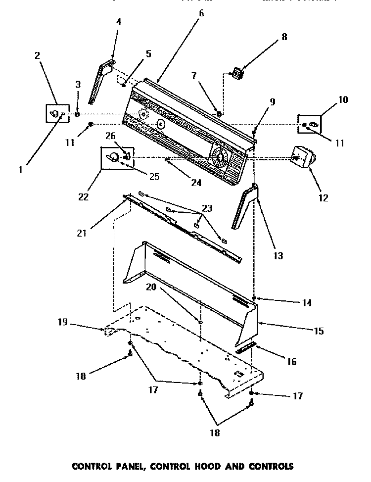 CONTROL PANEL, CONTROL HOOD & CONTROLS Diagram and Parts List for DG6241  Speed Queen Dryer