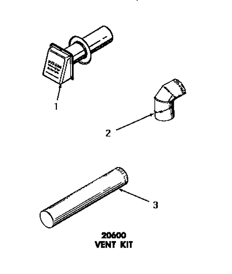 20600 VENT KIT Diagram and Parts List for DG6241  Speed Queen Dryer