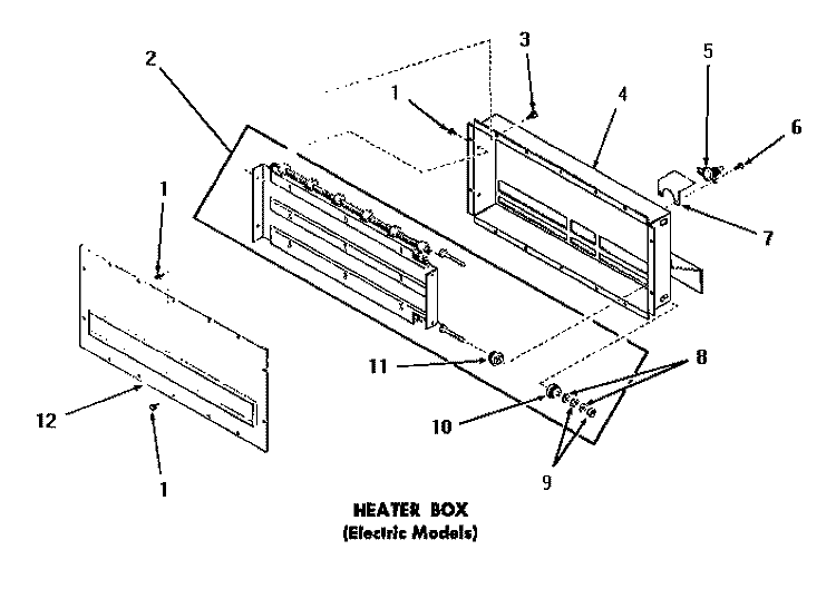 HEATER BOX Diagram and Parts List for DE6081  Speed Queen Dryer