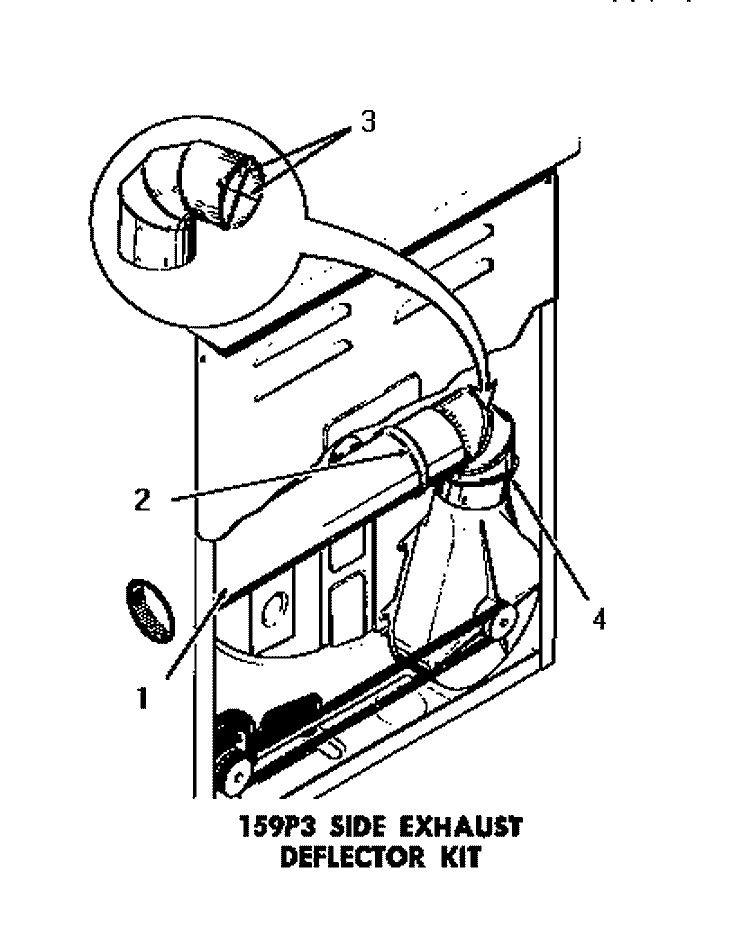 159P3 SIDE EXHAUST DEFLECTOR KIT Diagram and Parts List for DE6081  Speed Queen Dryer