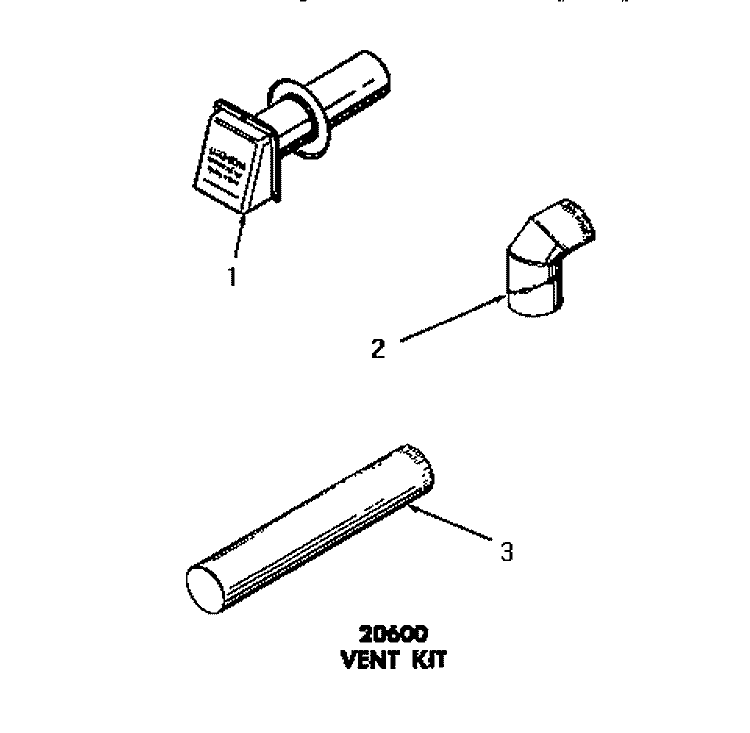 20600 VENT KIT Diagram and Parts List for DE6081  Speed Queen Dryer