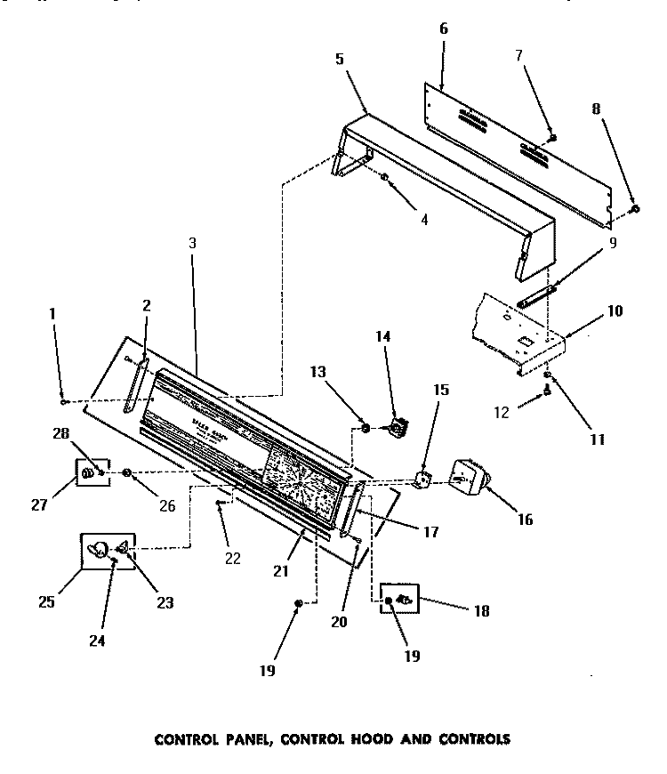 CONTROL PANEL, CONTROL HOOD & CONTROLS Diagram and Parts List for DG3860  Speed Queen Dryer