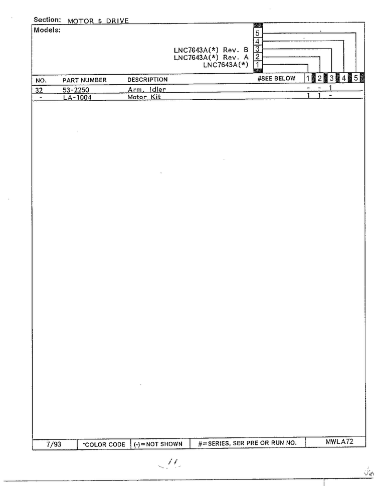 Motor And Drive Page 3 Diagram and Parts List for 7643A  Norge Dryer