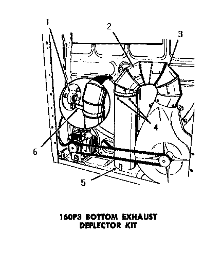 160P3 BOTTOM EXHAUST DEFLECTOR KIT Diagram and Parts List for DG3860  Speed Queen Dryer