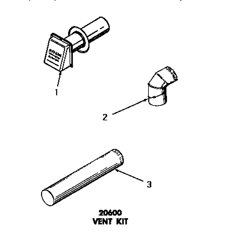20600 VENT KIT Diagram and Parts List for DG3860  Speed Queen Dryer