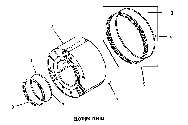 CLOTHES DRUM Diagram and Parts List for DE3670  Speed Queen Dryer