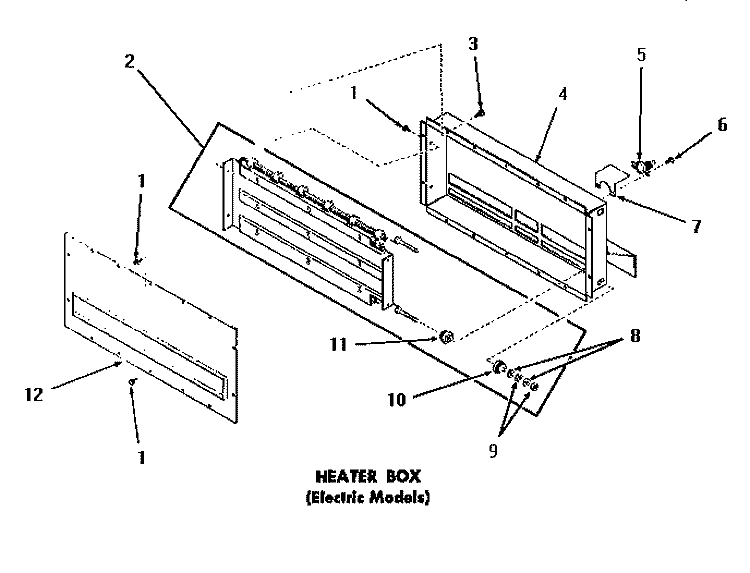 HEATER BOX Diagram and Parts List for DE3670  Speed Queen Dryer