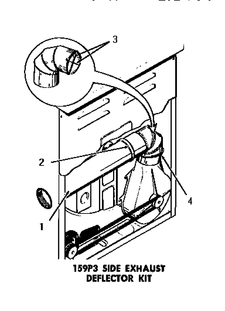159P3 SIDE EXHAUST DEFLECTOR KIT Diagram and Parts List for DE3670  Speed Queen Dryer