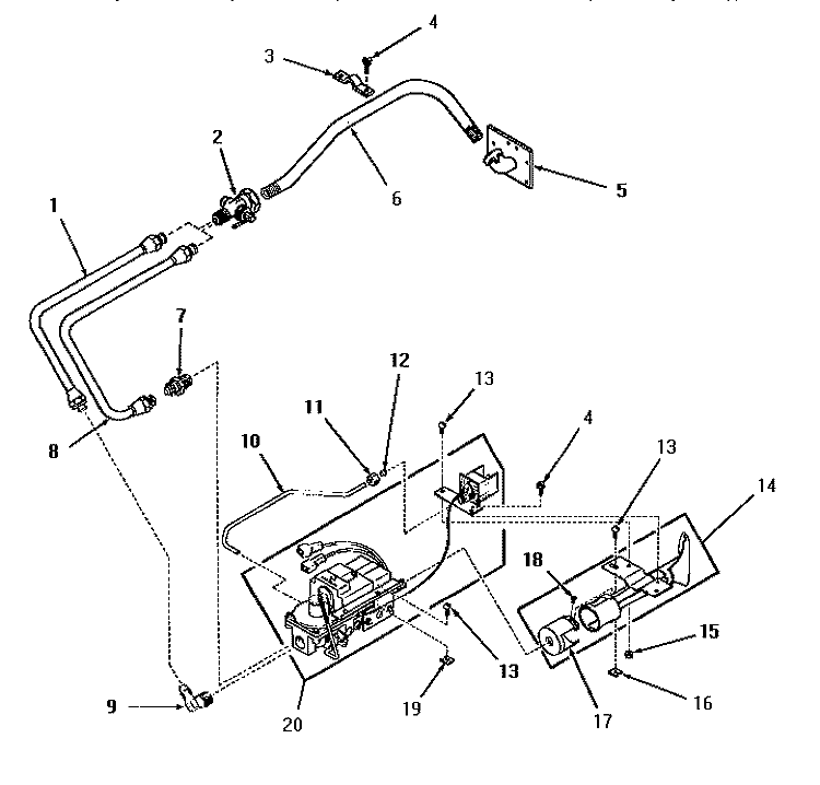 NON - ``M`` MODEL - - STANDING PILOT BURNER Diagram and Parts List for DG6271  Speed Queen Dryer