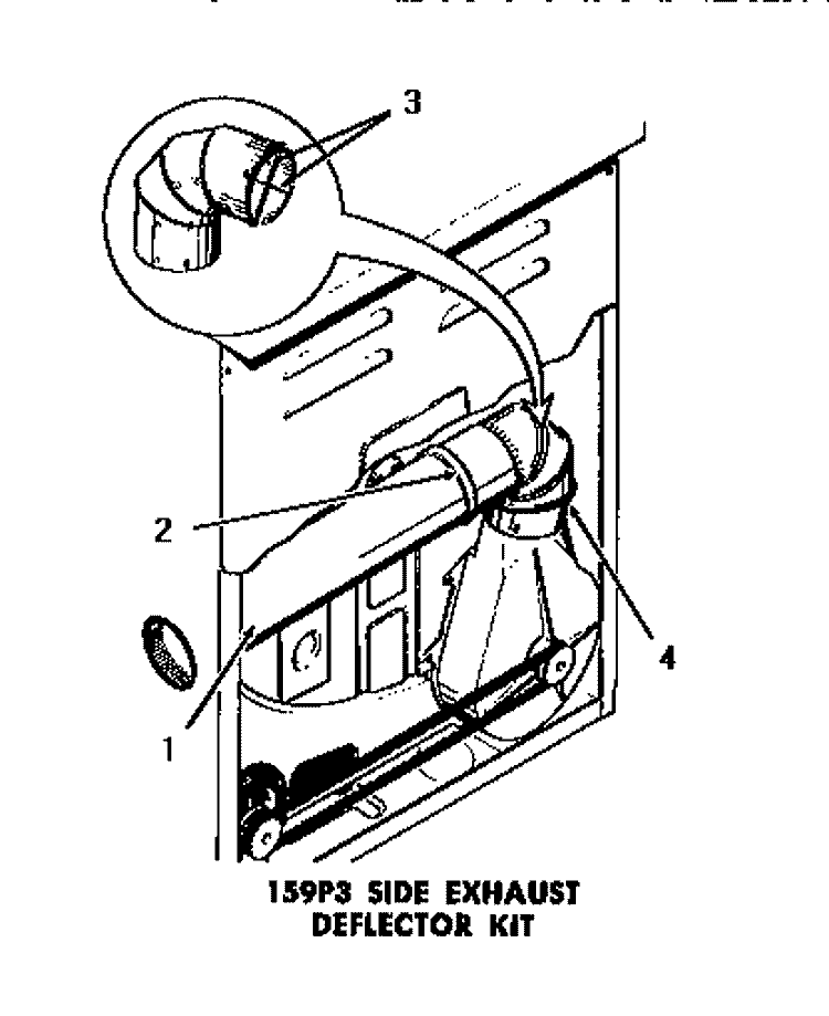 159P3 SIDE EXHAUST DEFLECTOR KIT Diagram and Parts List for DG6271  Speed Queen Dryer