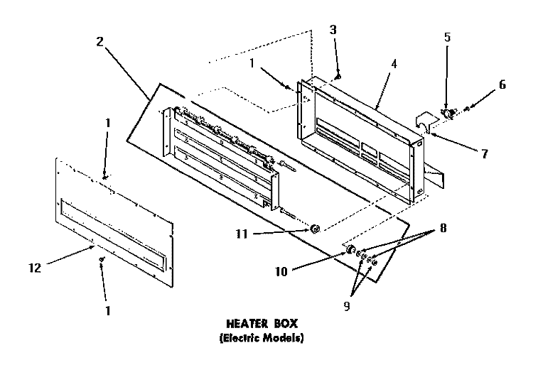 HEATER BOX Diagram and Parts List for DE6260  Speed Queen Dryer