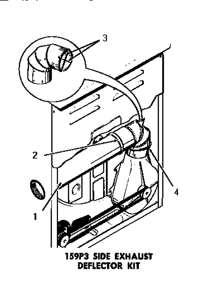 159P3 SIDE EXHAUST DEFLECTOR KIT Diagram and Parts List for DE6260  Speed Queen Dryer