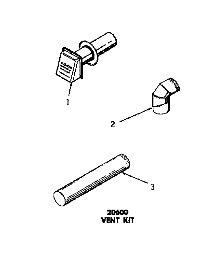 20600 VENT KIT Diagram and Parts List for DE6260  Speed Queen Dryer