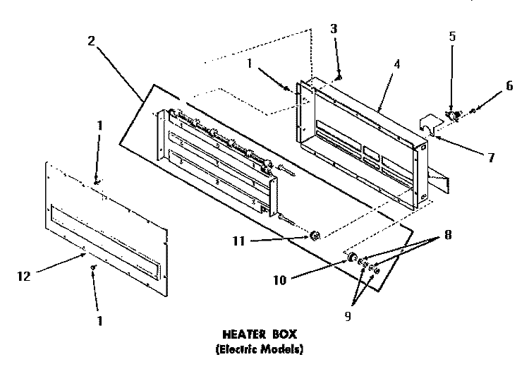 HEATER BOX Diagram and Parts List for DE6051  Speed Queen Dryer