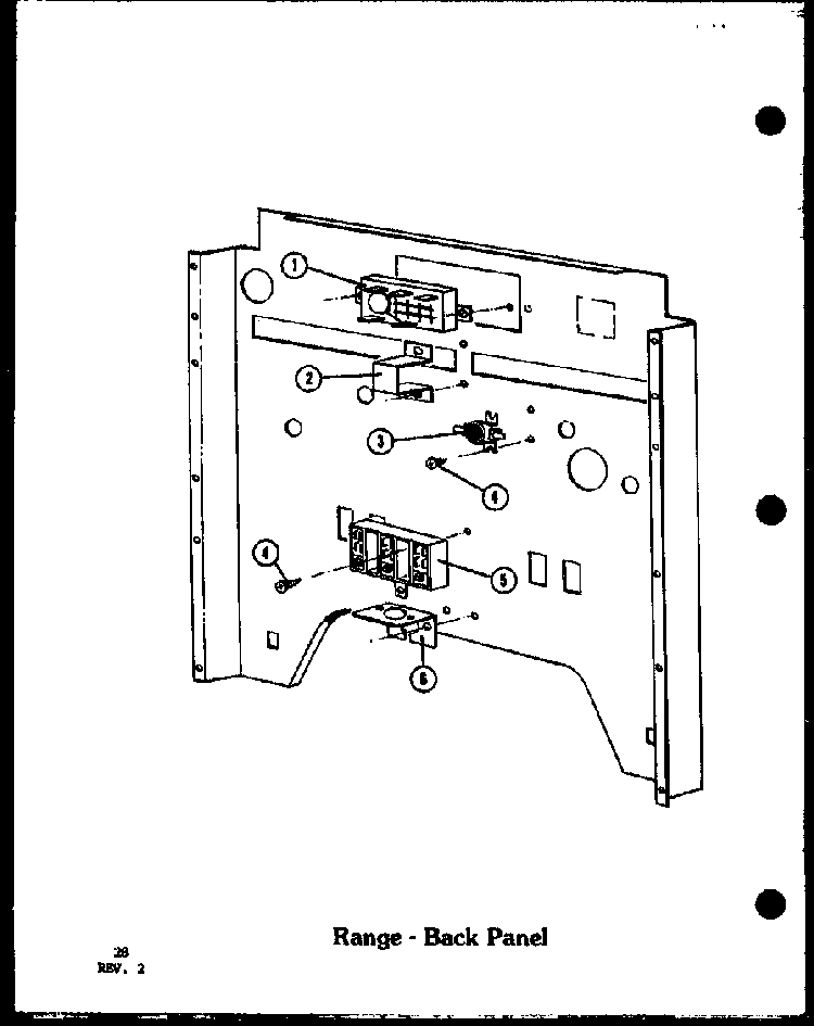 Range-back Panel Diagram and Parts List for ADMIC-P8592803S  Amana Range